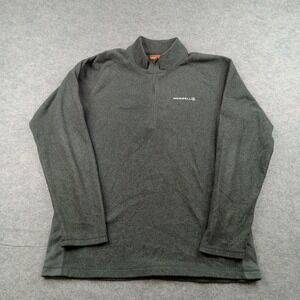 Merrell Pullover Mens Medium Gray 1/4 Zip Long Sleeve Fleece Hiking Top